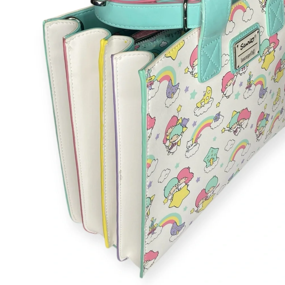 Loungefly Sanrio Little Twin Stars Rainbow Print Crossbody Wallet - Picture 5 of 16